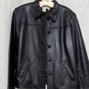 Chestnut Brown 5-Button Leather Jacket